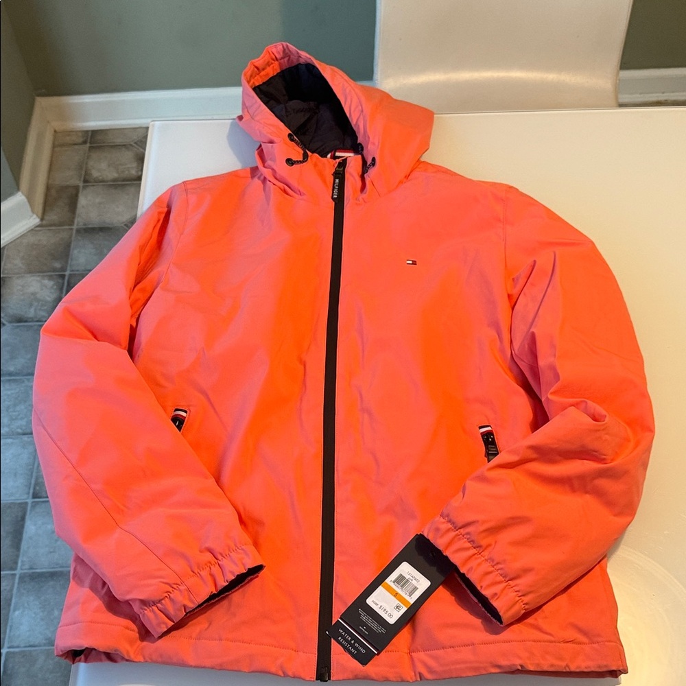 Tommy Hilfiger Men's Water Resistant Pink Performance Jacket Coat Woman’s Large